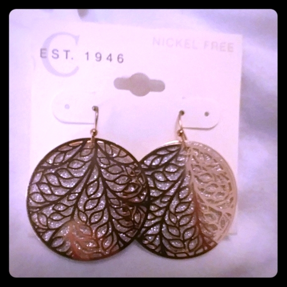 New! Two Tone Rose Gold Earrings - Picture 1 of 2